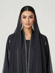 C 2774-03 Charcoal Winter Linen Abaya