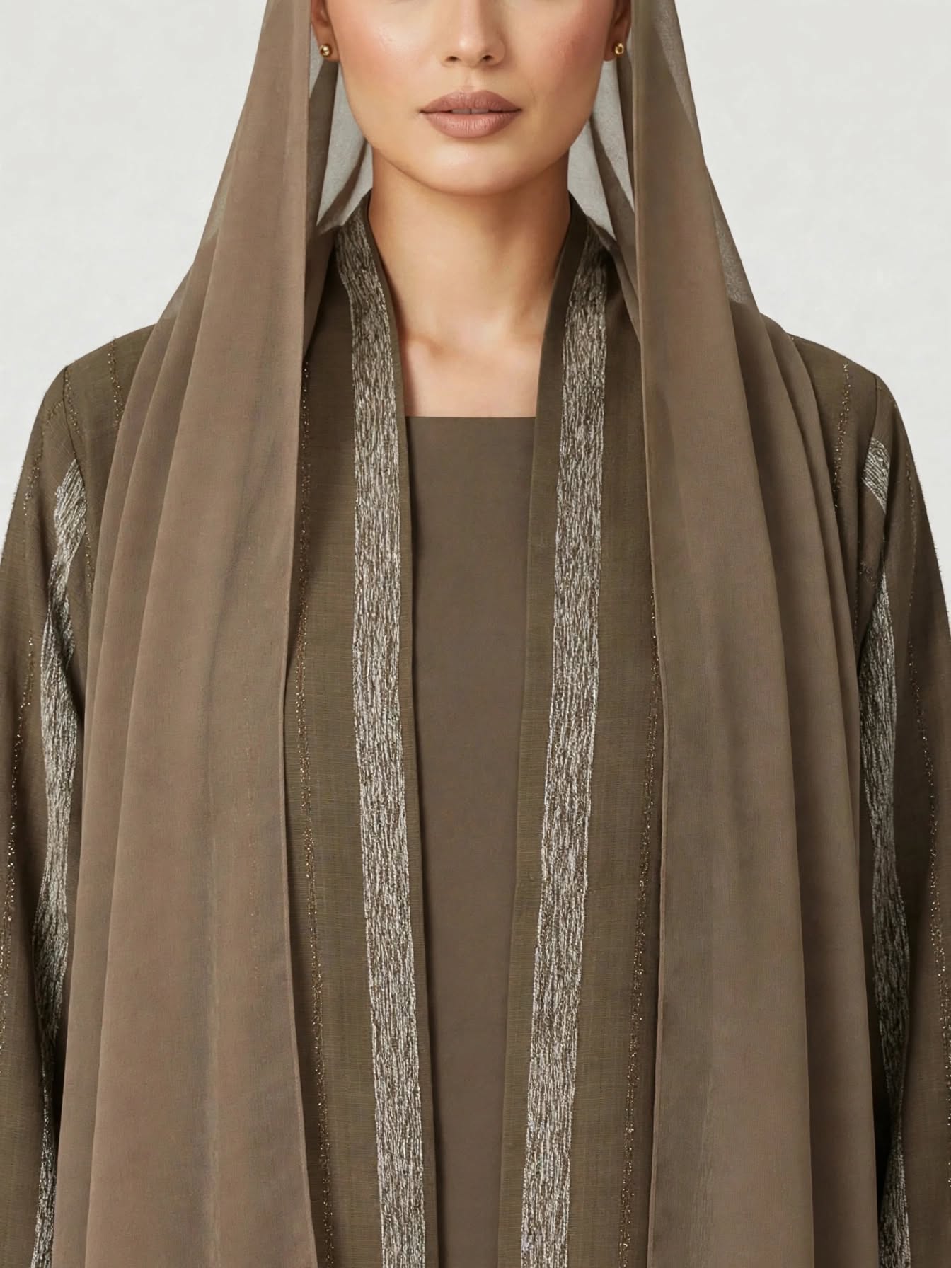 C 2774-04 Taupe Winter Linen Abaya