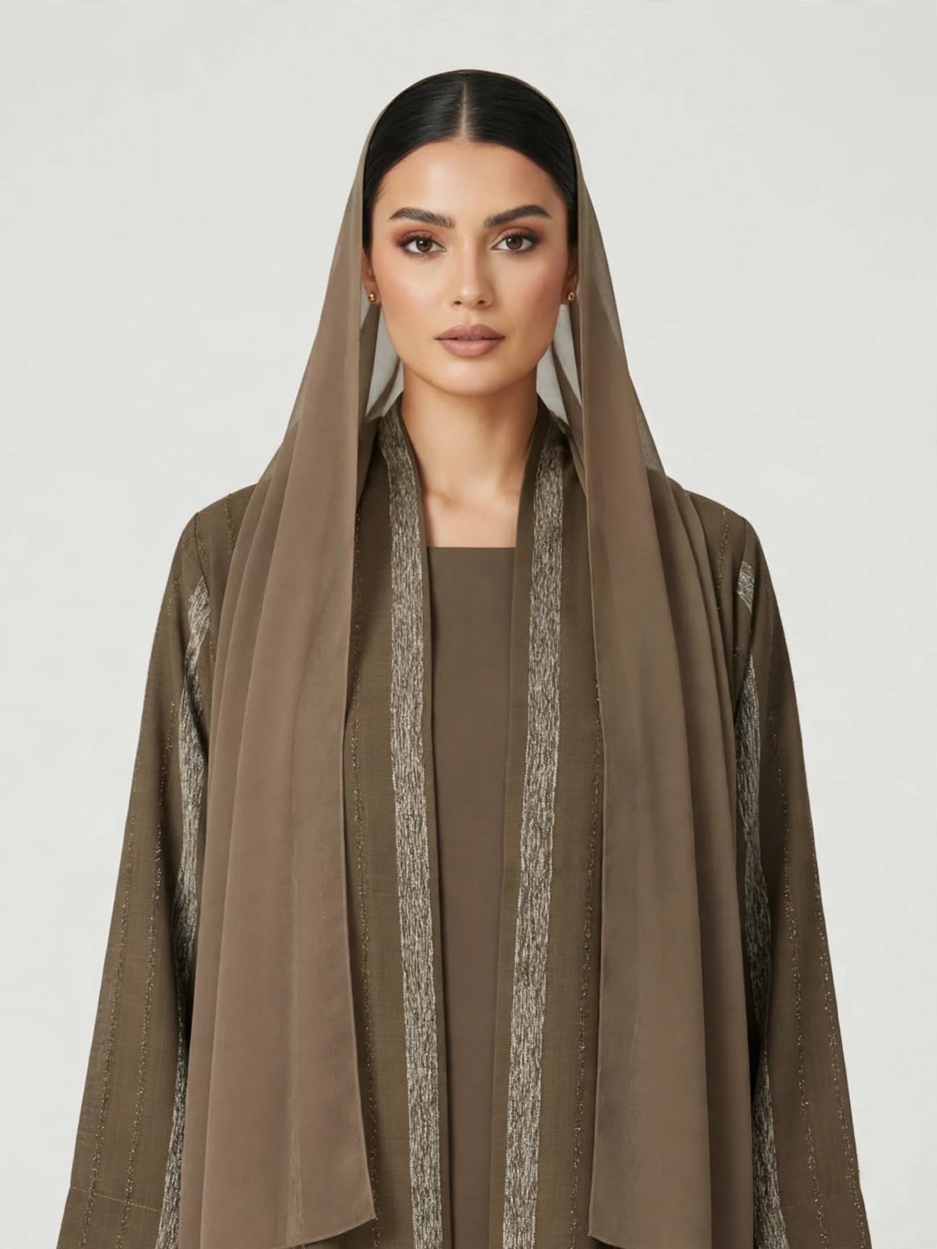 C 2774-04 Taupe Winter Linen Abaya