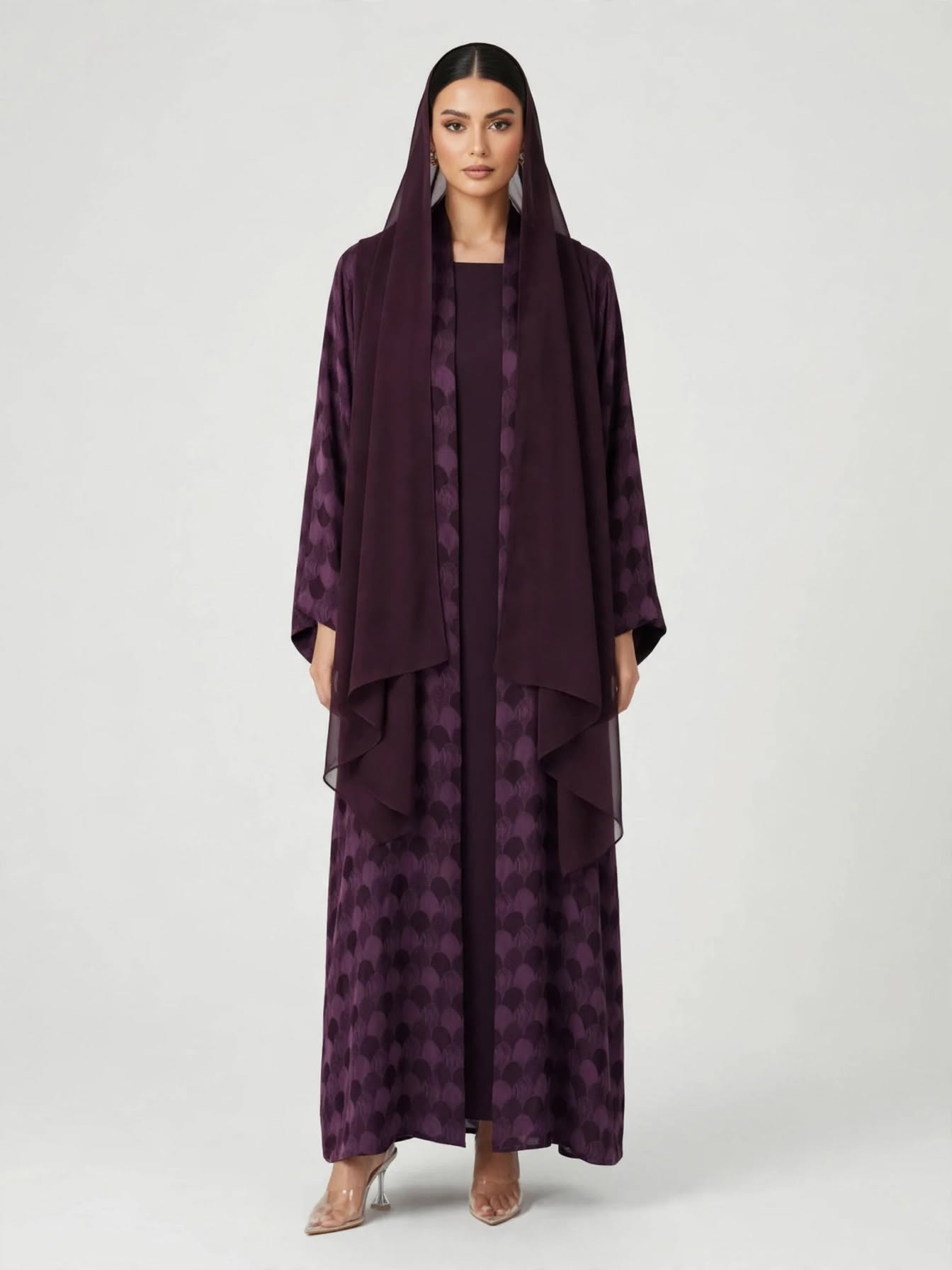 C 2775-01 Premium Mulberry Turkish Cupro Abaya