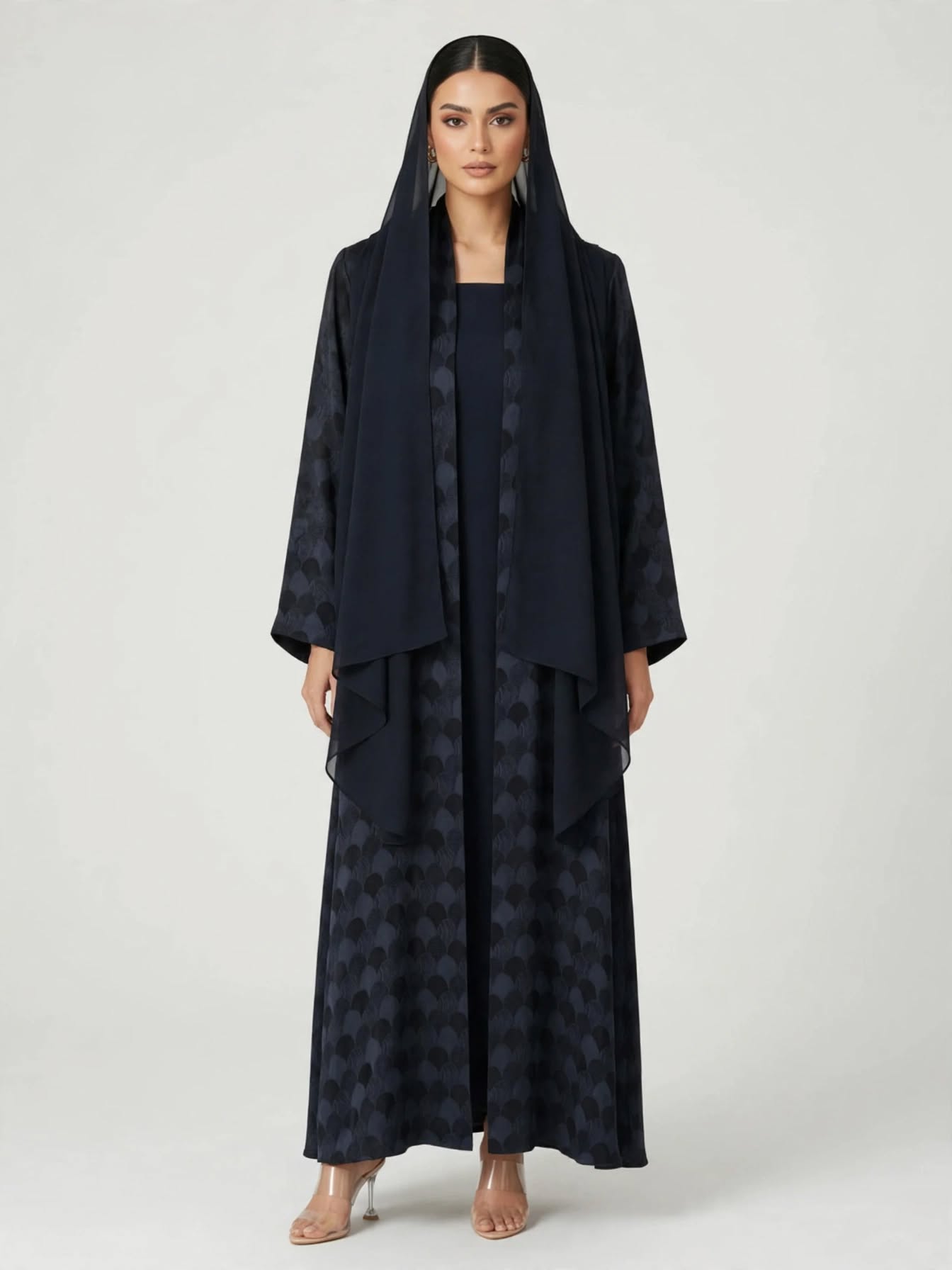 C 2775-02 Premium Navy Turkish Cupro Abaya