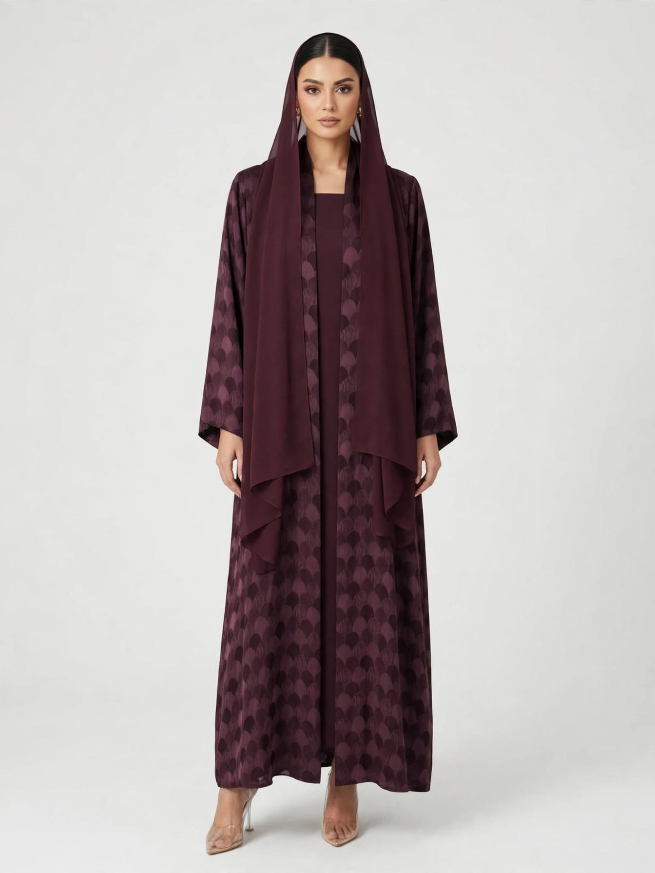 C 2775-03 Premium Plum Turkish Cupro Abaya