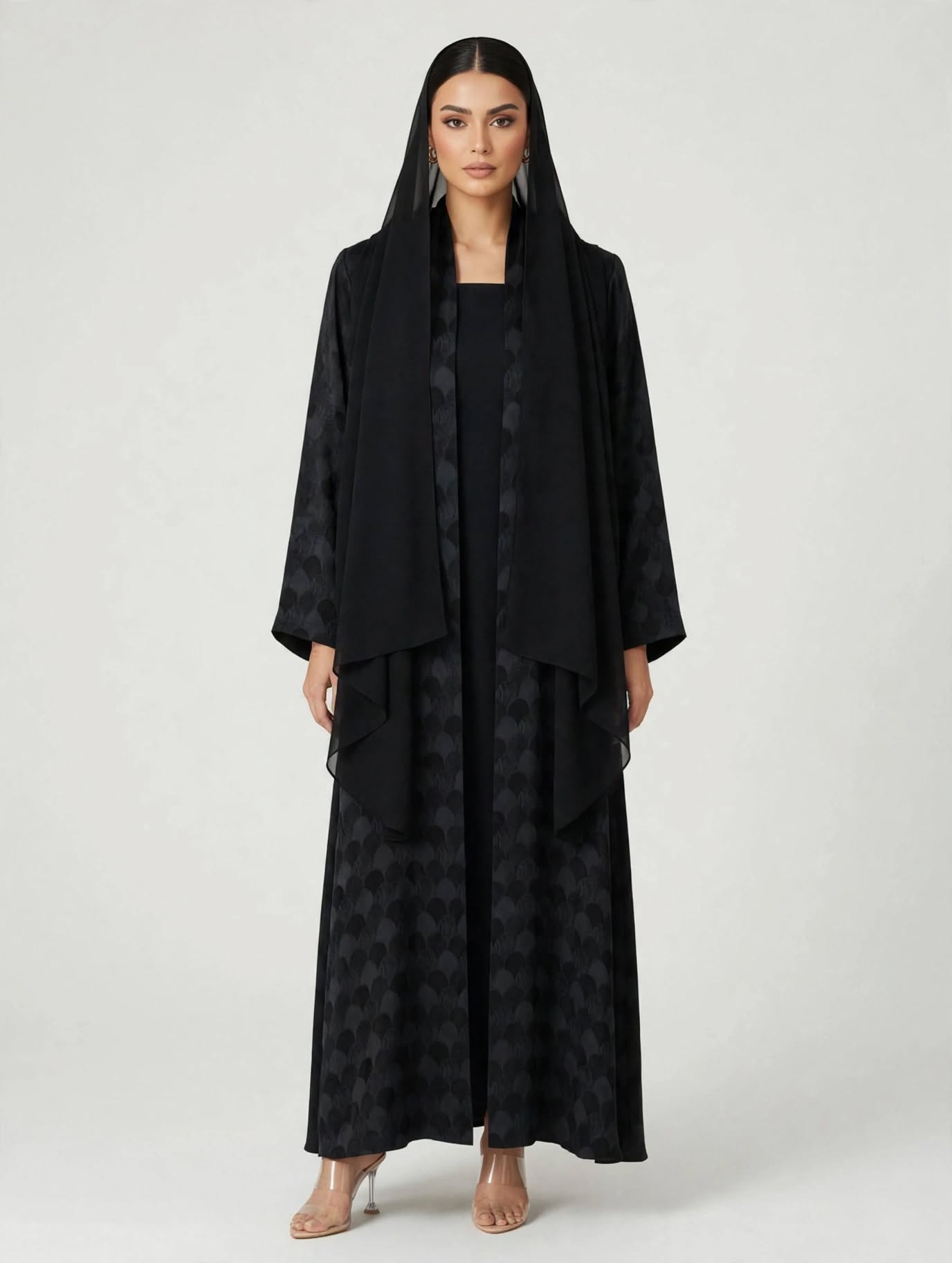 C 2775-04 Premium Black Turkish Cupro Abaya