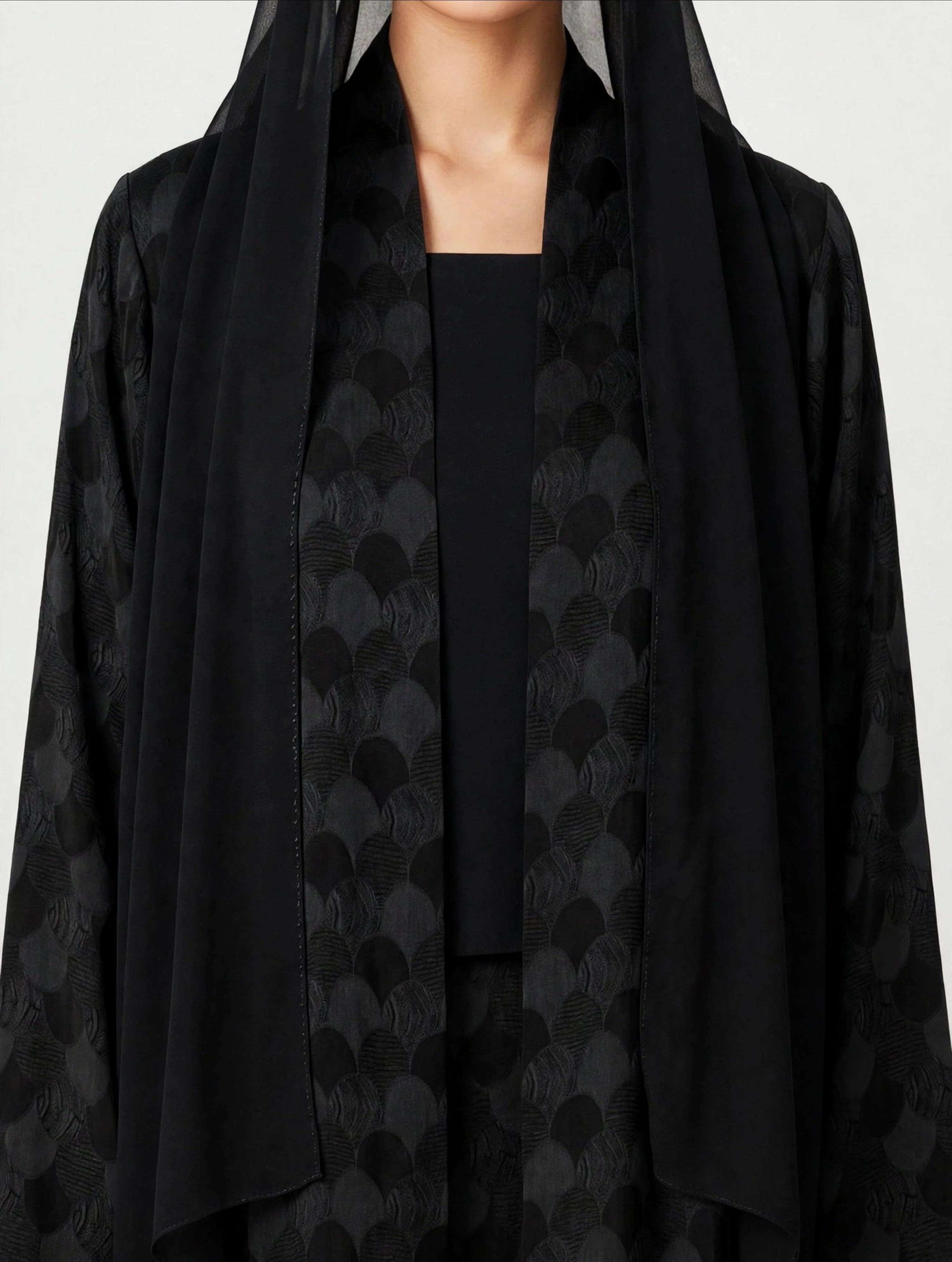 C 2775-04 Premium Black Turkish Cupro Abaya