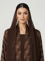 C 2775-05 Premium Cocoa Turkish Cupro Abaya