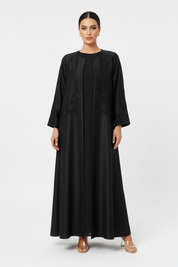 C 2775 Black Beaded Abaya
