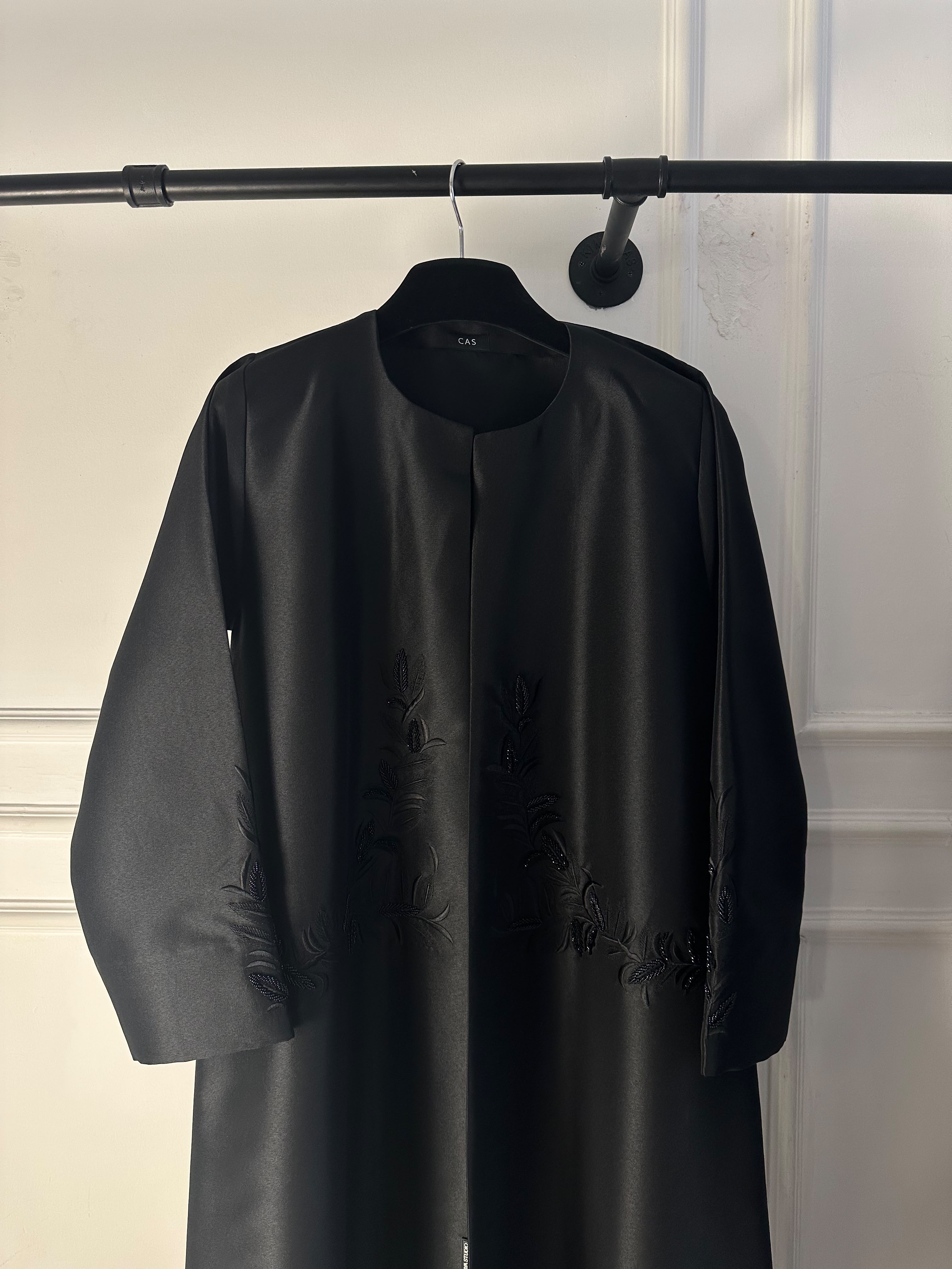 C 2775 Black Beaded Abaya