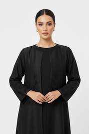C 2775 Black Beaded Abaya