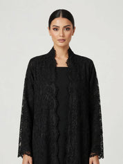 C 2776-03 Black Dantel Abaya