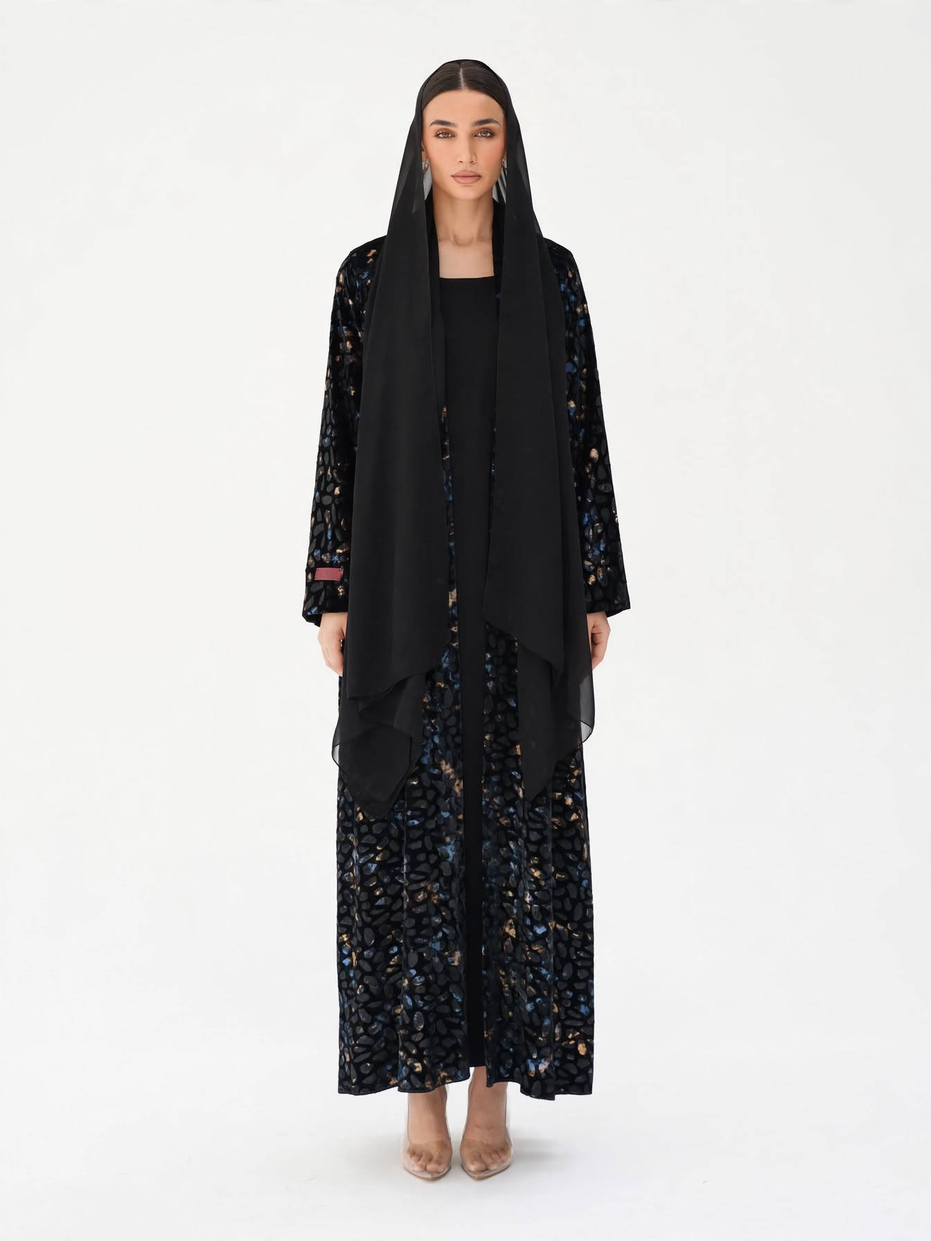 C 2777-01 Midnight Blue Velvet Abaya