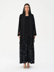 C 2777-01 Midnight Blue Velvet Abaya