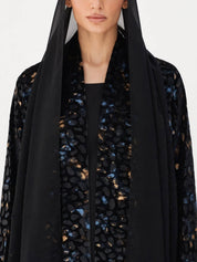 C 2777-01 Midnight Blue Velvet Abaya