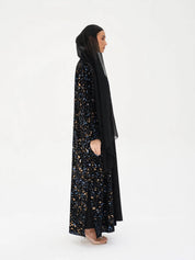 C 2777-01 Midnight Blue Velvet Abaya