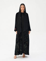 C 2777-02 Midnight Jade Velvet Abaya