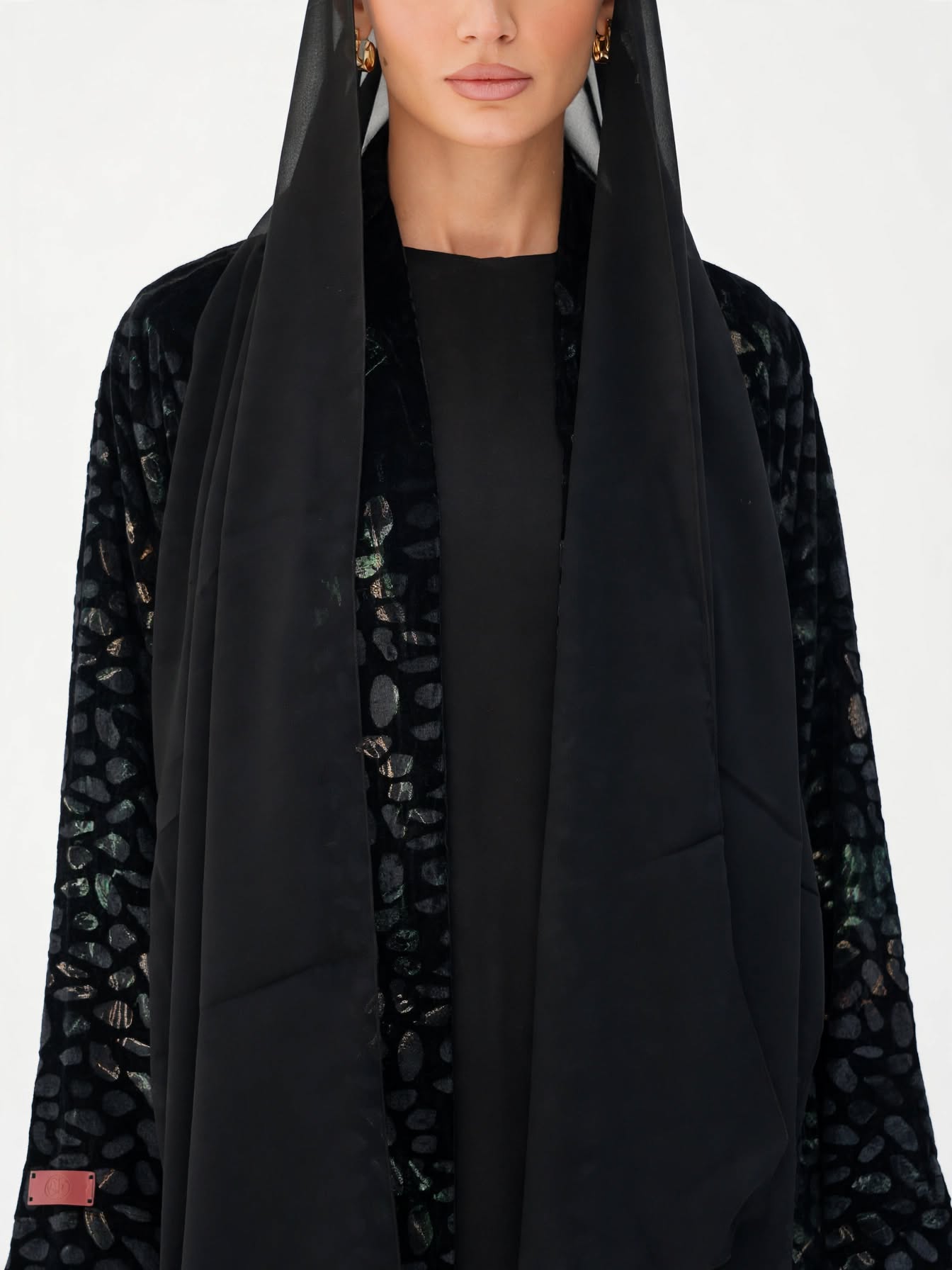 C 2777-02 Midnight Jade Velvet Abaya