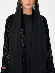 C 2777-02 Midnight Jade Velvet Abaya