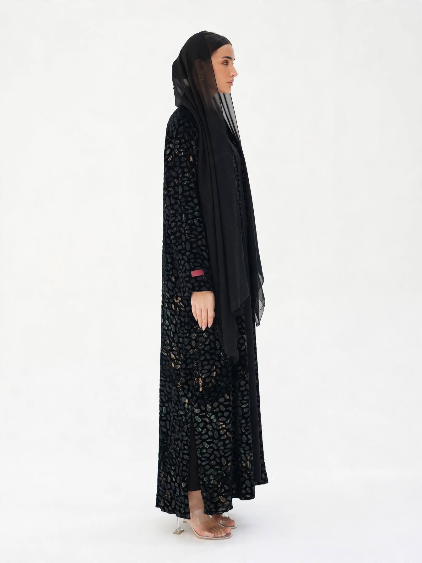 C 2777-02 Midnight Jade Velvet Abaya