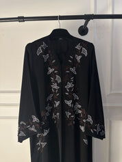 C 2778 Black Crystal Embroidered Abaya
