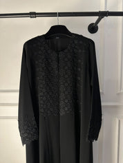 C 2780 Black Floral Lace Abaya