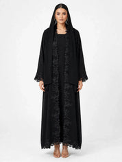 C 2783 Black Lace Abaya