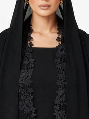 C 2783 Black Lace Abaya
