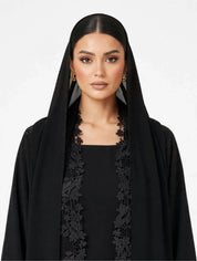 C 2783 Black Lace Abaya