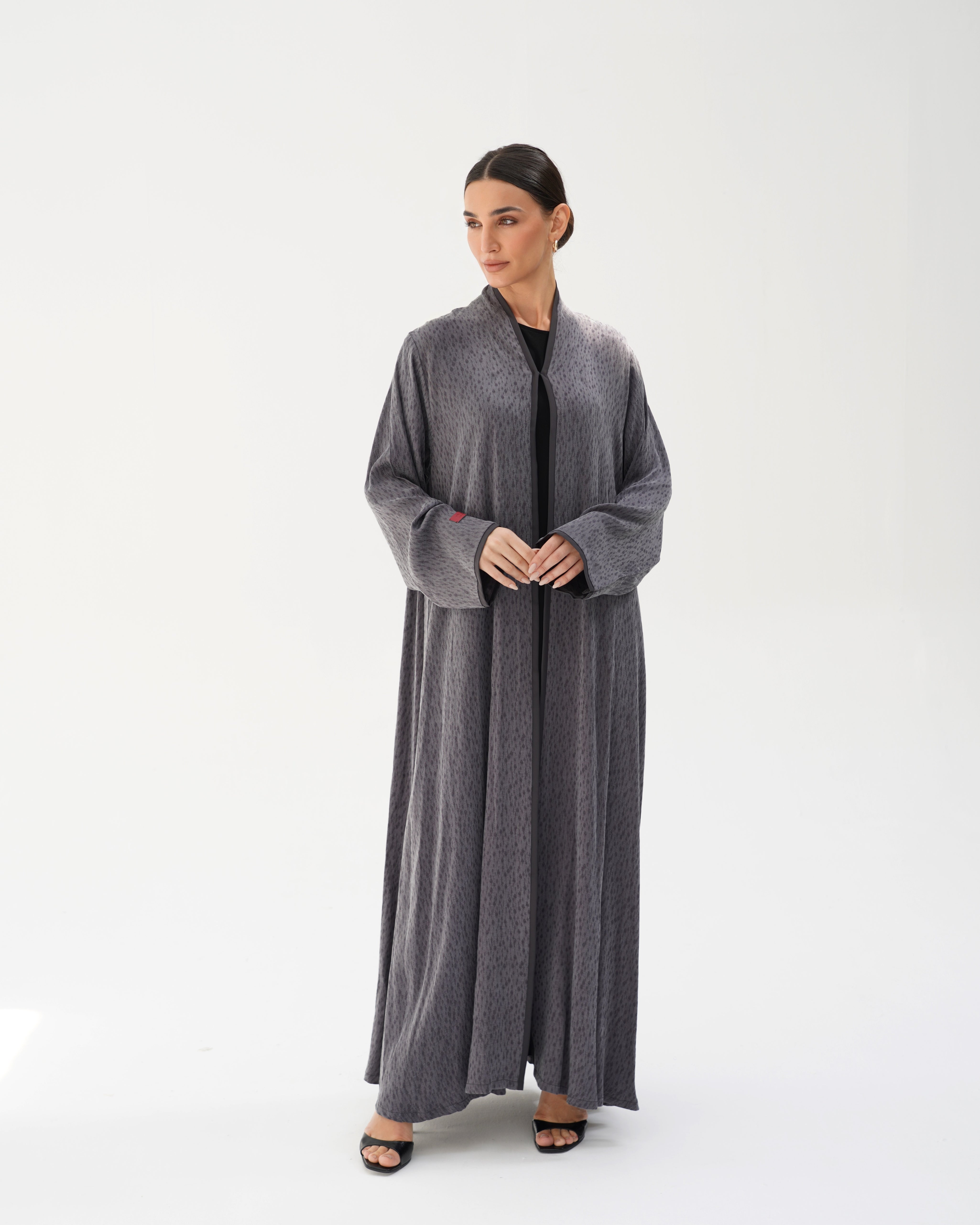 C 2784 Premium Silver Smoke Abaya
