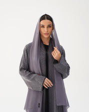 C 2784 Premium Silver Smoke Abaya