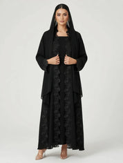 C 2786 Black Lace Abaya