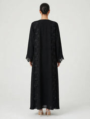 C 2786 Black Lace Abaya