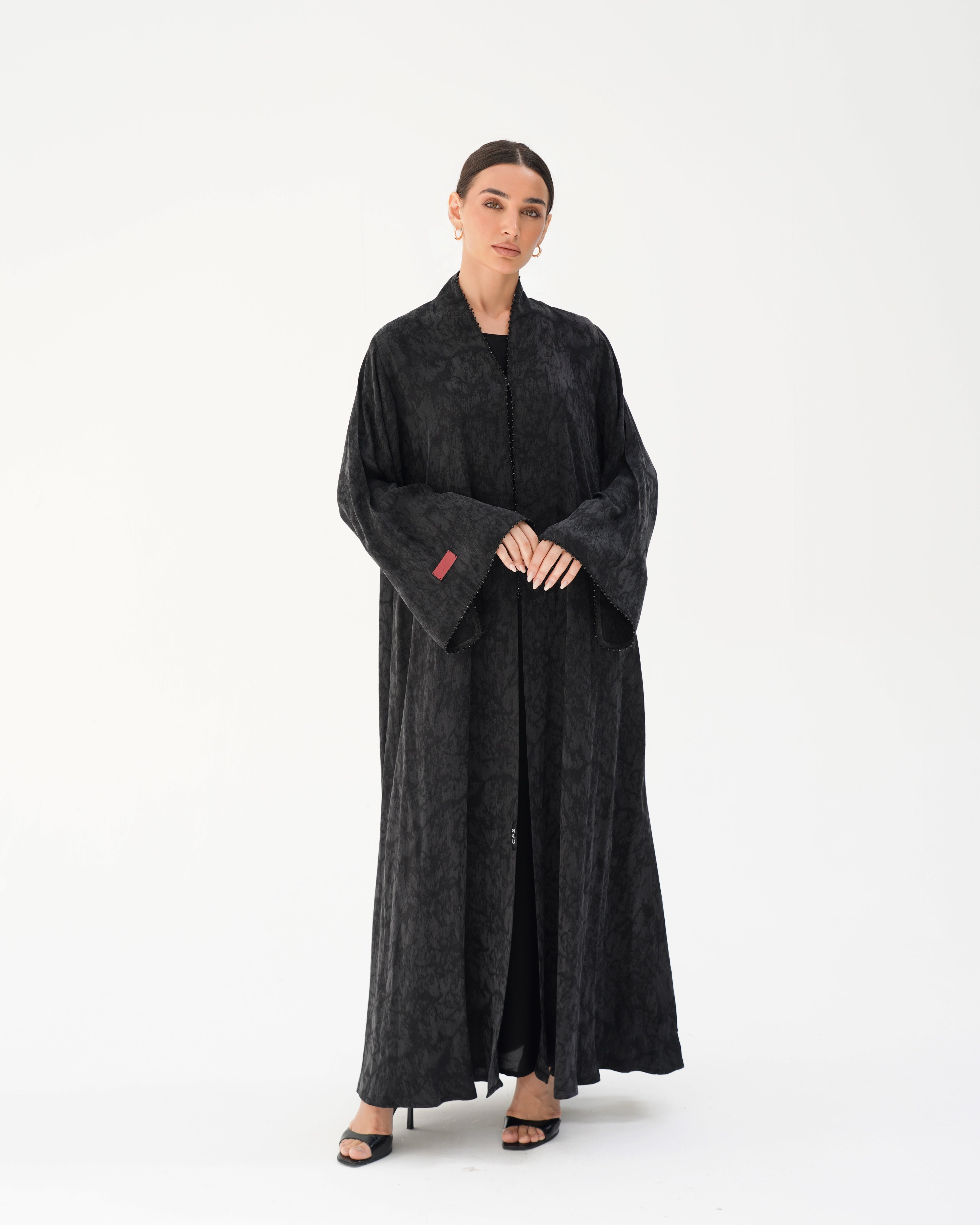 C 2786 Premium Silk Noir Abaya