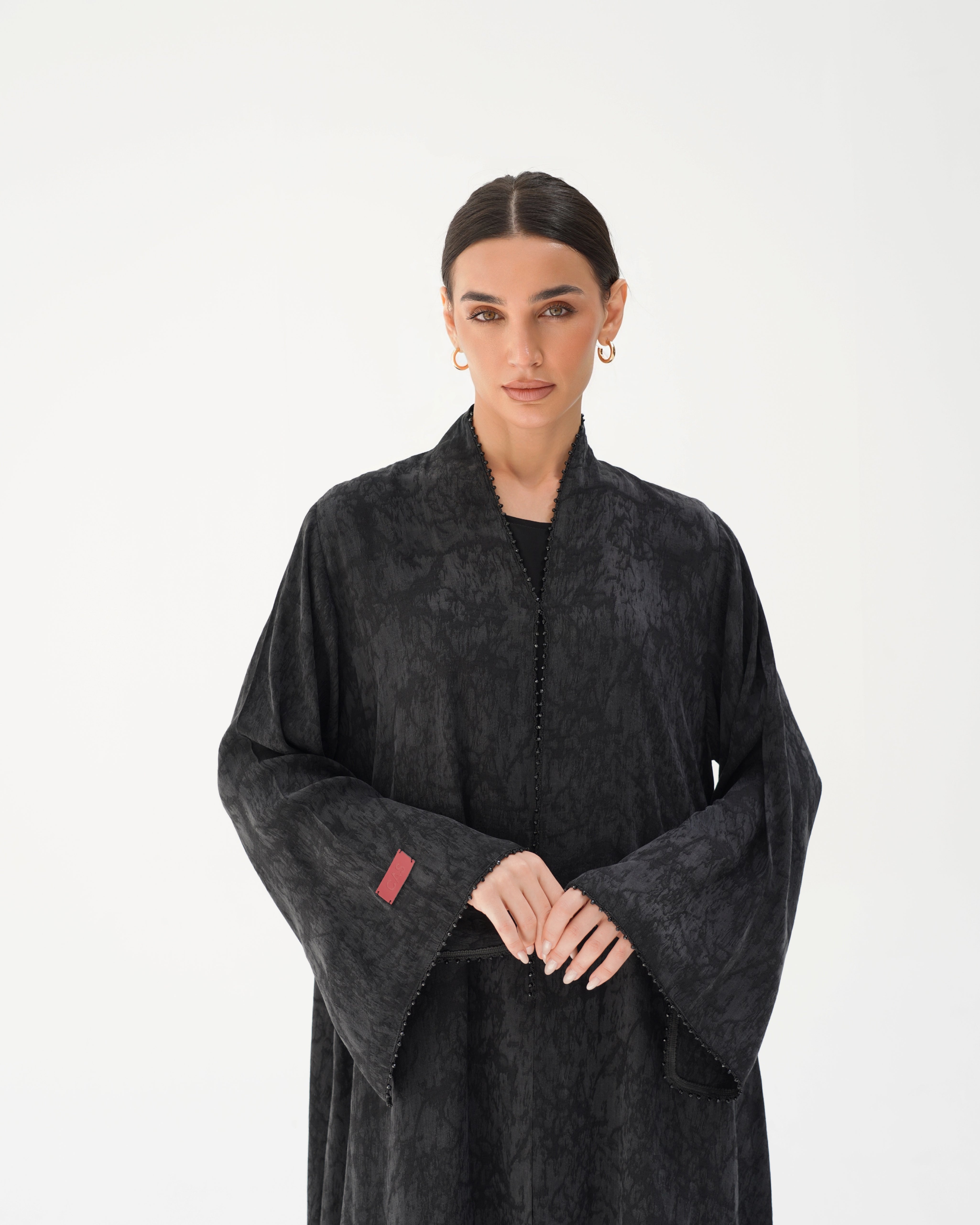 C 2786 Premium Silk Noir Abaya