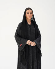 C 2786 Premium Silk Noir Abaya
