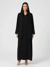 C 2787 Black Lace Abaya