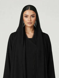C 2787 Black Lace Abaya - XS / 50