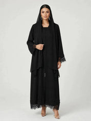 C 2789 Black Lace Abaya