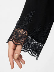 C 2789 Black Lace Abaya