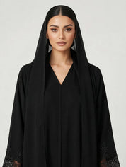 C 2789 Black Lace Abaya
