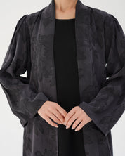 C 2789 Premium Black Rose Abaya