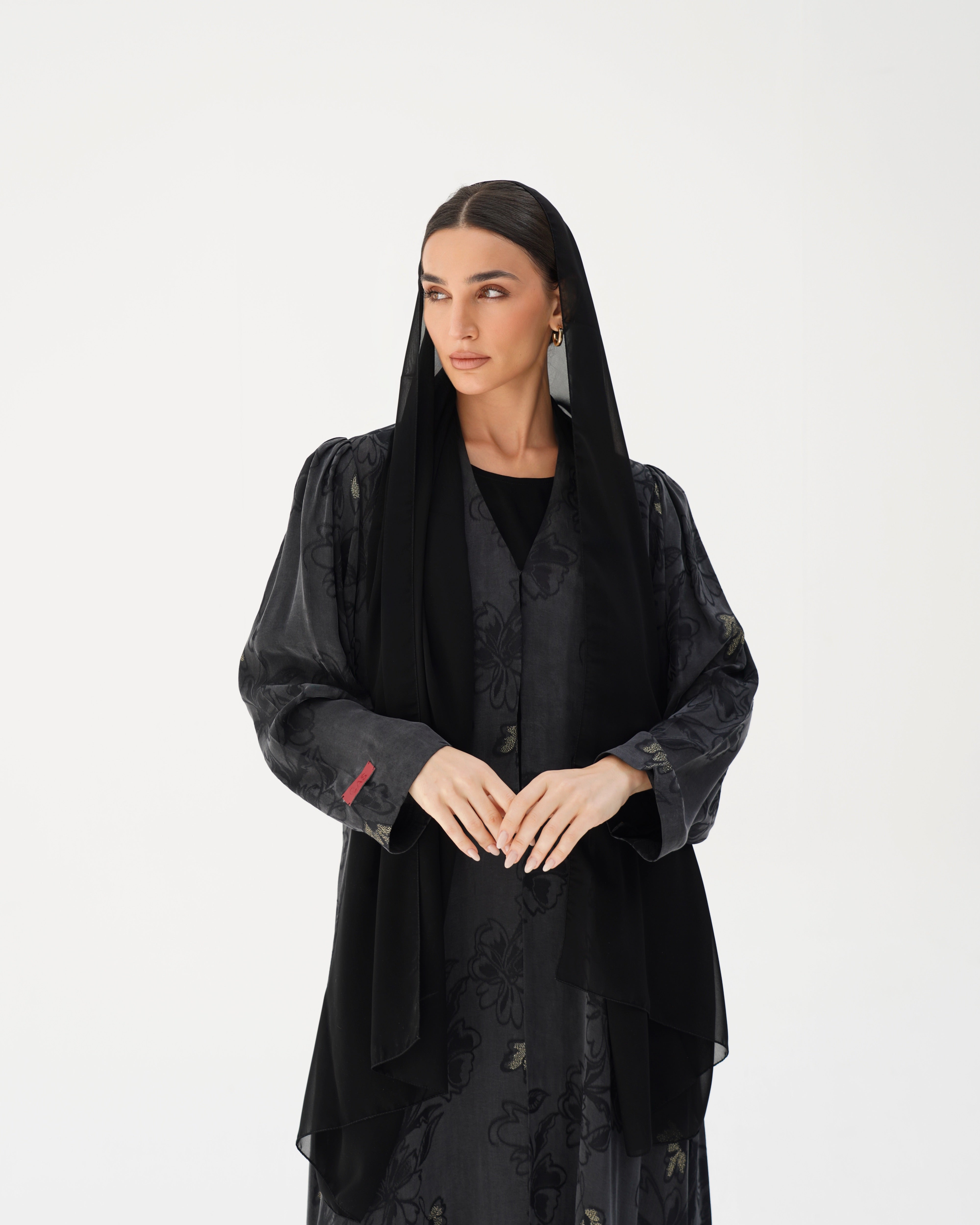 C 2790 Premium Black Dahlia Abaya