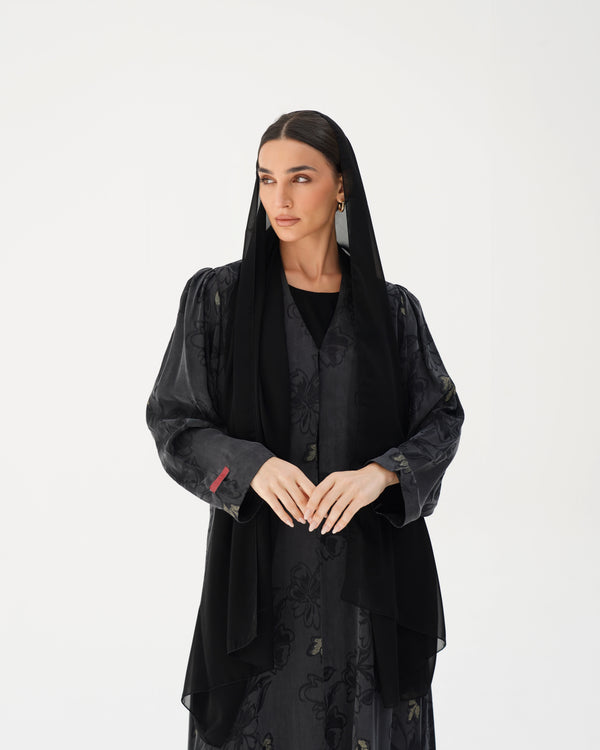 C 2790 Premium Black Dahlia Abaya