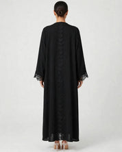 C 2793 Black Crystal Lace Abaya