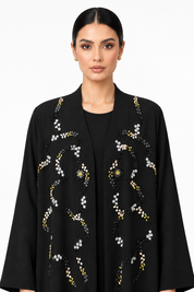 C 2797 Black Beaded Abaya