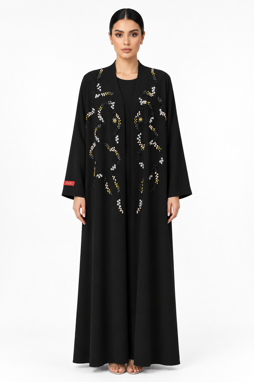C 2797 Black Beaded Abaya