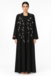 C 2797 Black Beaded Abaya