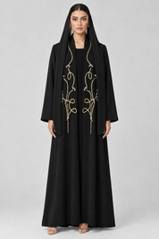 C 2798 Black Beaded Abaya