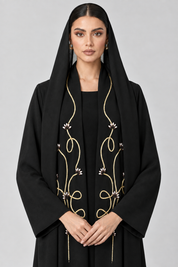 C 2798 Black Beaded Abaya
