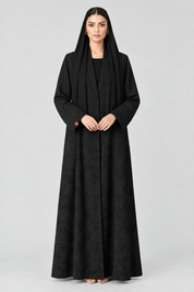 C 2801 Black Jacquard Abaya