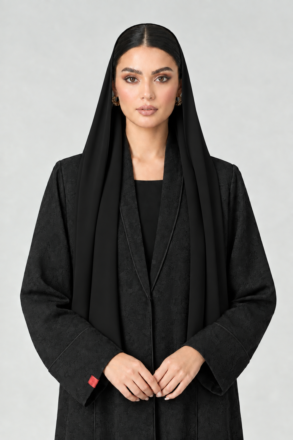 C 2801 Black Jacquard Abaya