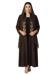 C 2807 Espresso Bloom Abaya
